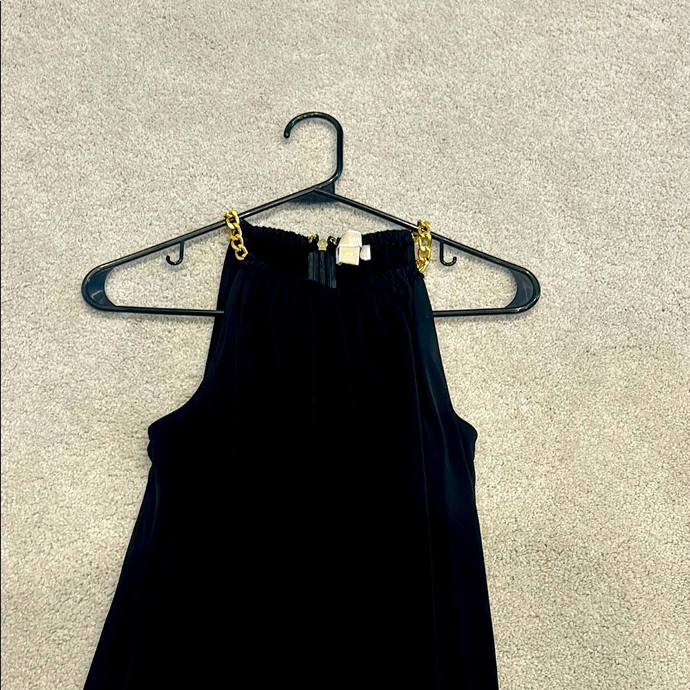 Little black Michael Kors dress with beautiful gold chain straps.